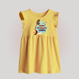 Happy Ayudha Puja  | Blessed with Gratitude Baby Frock - PASTEL YELLOW - 0 - 3 Months Old (Chest 17")