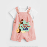 Happy Ayudha Puja  | Blessed with Gratitude Dungaree Set - PEACH - 0 - 5 Months Old (Chest 18")