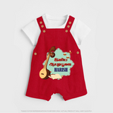 Happy Ayudha Puja  | Blessed with Gratitude Dungaree Set - RED - 0 - 5 Months Old (Chest 18")