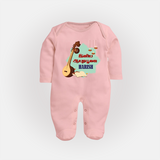 Happy Ayudha Puja  | Blessed with Gratitude Sleep Suit - BABY PINK - New Born (Chest 7.5")