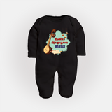 Happy Ayudha Puja  | Blessed with Gratitude Sleep Suit - BLACK - New Born (Chest 7.5")