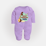 Happy Ayudha Puja  | Blessed with Gratitude Sleep Suit - LILAC - New Born (Chest 7.5")
