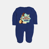 Happy Ayudha Puja  | Blessed with Gratitude Sleep Suit - NAVY BLUE - New Born (Chest 7.5")