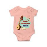 Happy Ayudha Puja  | Blessed with Gratitude Romper - PEACH - New Born (Chest 14")