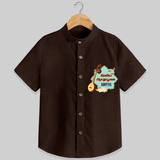 Happy Ayudha Puja  | Blessed with Gratitude Shirt - CHOCOLATE BROWN - 0 - 6 Months Old (Chest 23")