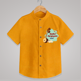 Ayudha Pooja Wishes - Customized Ayudha Pooja Themed Shirt For kids - CHROME YELLOW - 0 - 6 Months Old (Chest 23")