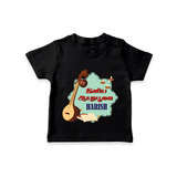 Happy Ayudha Puja  | Blessed with Gratitude Tshirt - BLACK - 0-5 Months Old (Chest 17")