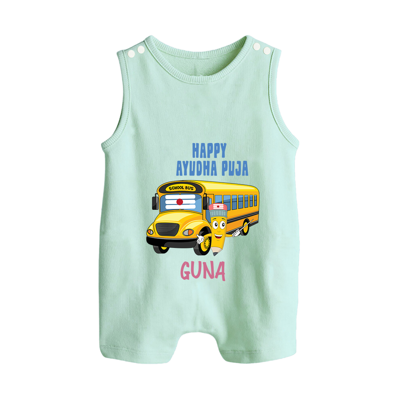 Happy Ayudha Puja  | Divine Blessings Romper Suit - MINT GREEN - 0 - 5 Months Old (Chest 18")