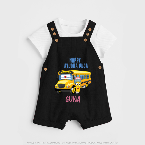 Happy Ayudha Puja  | Divine Blessings Dungaree Set - BLACK - 0 - 5 Months Old (Chest 18")
