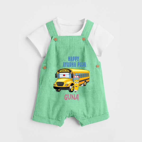 Happy Ayudha Puja  | Divine Blessings Dungaree Set - GREEN - 0 - 5 Months Old (Chest 18")