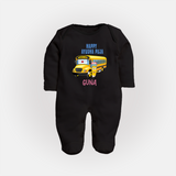 Happy Ayudha Puja  | Divine Blessings Sleep Suit - BLACK - New Born (Chest 7.5")