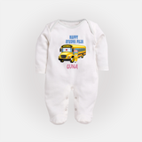 Happy Ayudha Puja  | Divine Blessings Sleep Suit - WHITE - New Born (Chest 7.5")