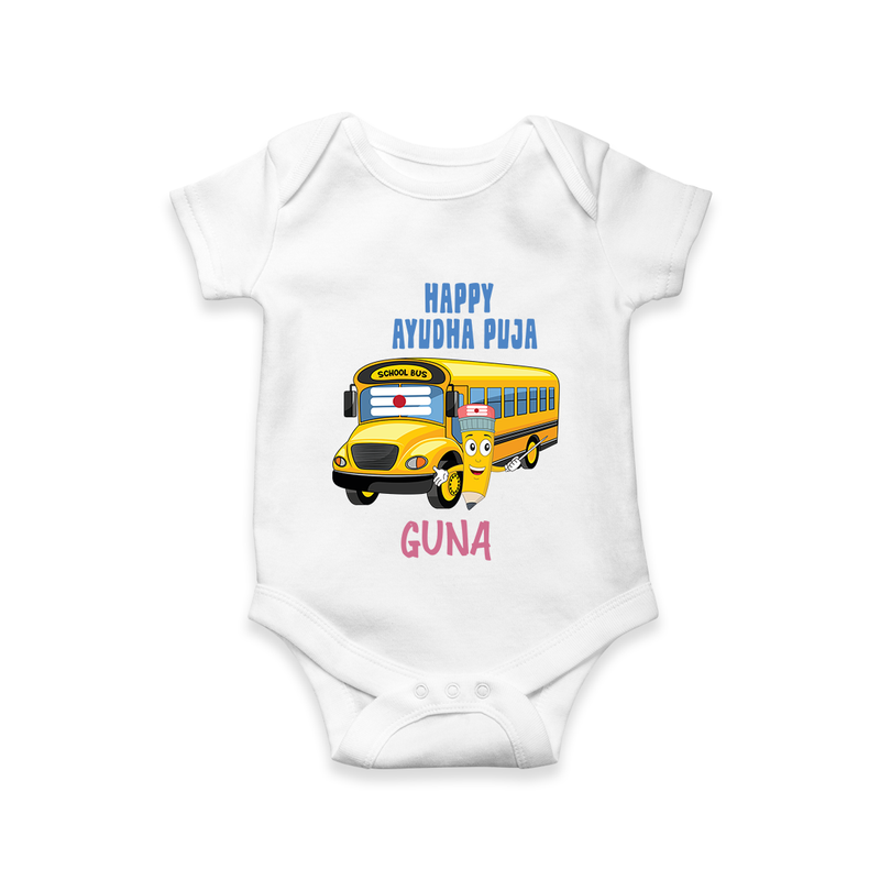 Happy Ayudha Puja  | Divine Blessings Romper - WHITE - New Born (Chest 14")