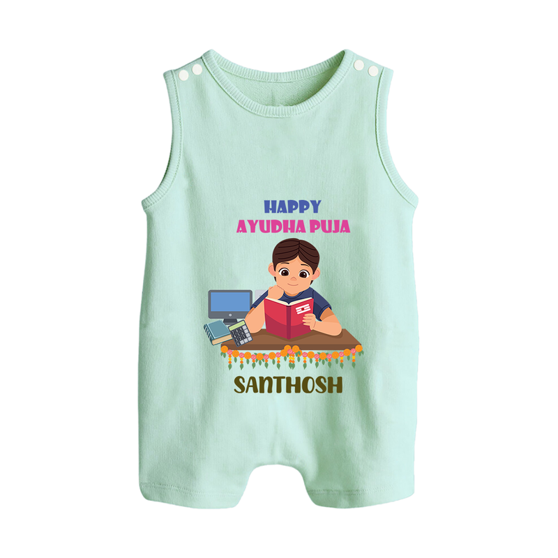 Happy Ayudha Puja | Little Traditions Romper Suit - MINT GREEN - 0 - 5 Months Old (Chest 18")