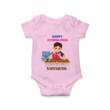 Happy Ayudha Puja | Little Traditions Romper - BABY PINK - New Born (Chest 14")
