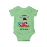 Happy Ayudha Puja | Little Traditions Romper - GREEN - New Born (Chest 14")
