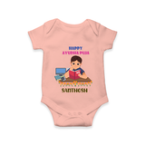 Happy Ayudha Puja | Little Traditions Romper - PEACH - New Born (Chest 14")