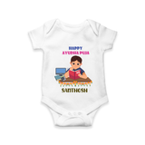 Happy Ayudha Puja | Little Traditions Romper - WHITE - New Born (Chest 14")