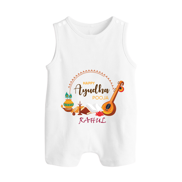 Happy Ayudha Pooja | Grateful Heart Romper Suit - WHITE - 0 - 5 Months Old (Chest 18")