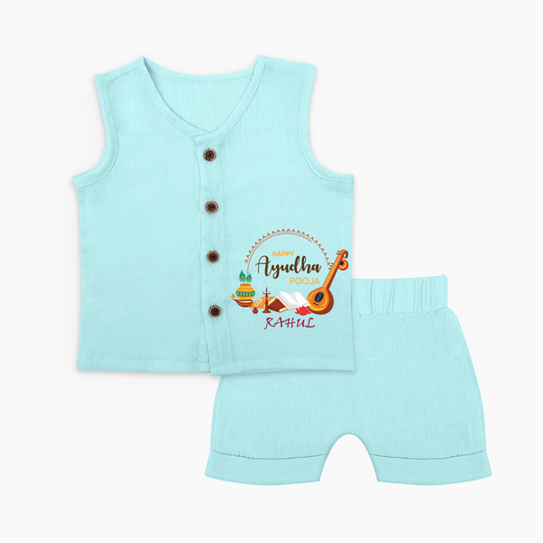 Happy Ayudha Pooja | Grateful Heart Jabla Set - BABY BLUE - 0 - 3 Months Old (Chest 9.8")