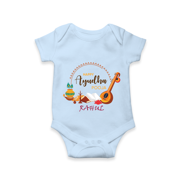 Happy Ayudha Pooja | Grateful Heart Romper - BABY BLUE - New Born (Chest 14")