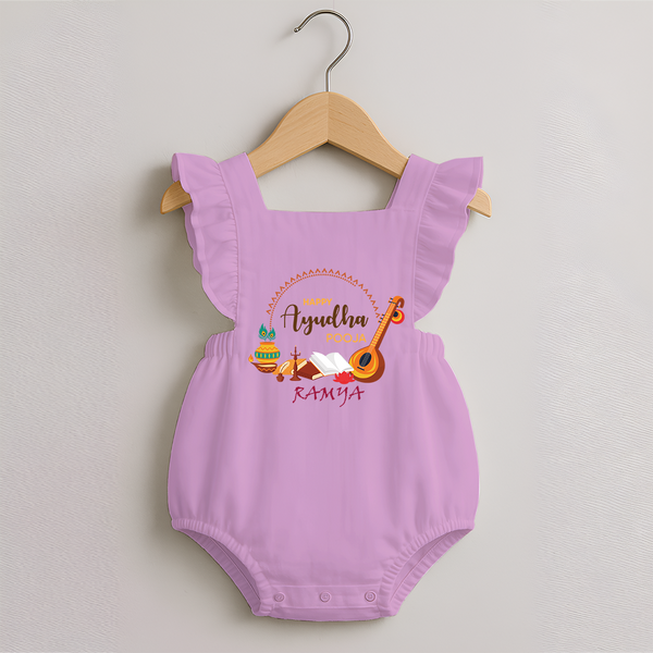 Happy Ayudha Pooja | Grateful Heart Romper Frock - BABY PINK - 0 - 3 Months Old (Chest 19")