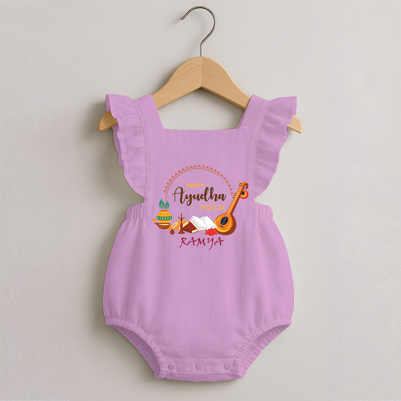 Happy Ayudha Pooja | Grateful Heart Romper Frock - BABY PINK - 0 - 3 Months Old (Chest 19")