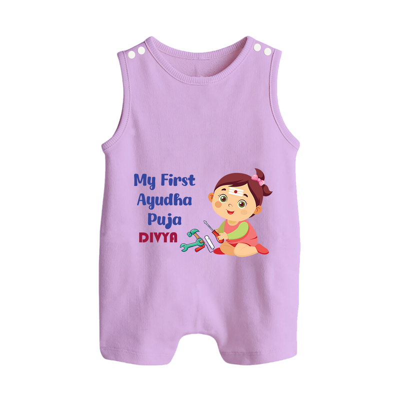 My First Ayudha Puja | Festival of Joy Romper Suit - LILAC - 0 - 5 Months Old (Chest 18")