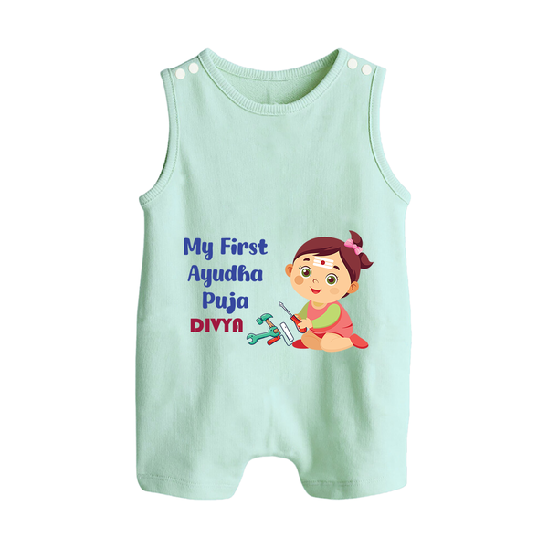 My First Ayudha Puja | Festival of Joy Romper Suit - MINT GREEN - 0 - 5 Months Old (Chest 18")