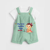 My First Ayudha Puja | Festival of Joy Dungaree Set - MINT GREEN - 0 - 5 Months Old (Chest 18")