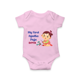 My First Ayudha Puja | Festival of Joy Romper - BABY PINK - New Born (Chest 14")