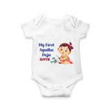 My First Ayudha Puja | Festival of Joy Romper - WHITE - New Born (Chest 14")