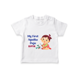 My First Ayudha Puja | Festival of Joy Tshirt - WHITE - 0-5 Months Old (Chest 17")