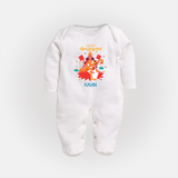 My First Ayudha Puja | Pooja Pal Sleep Suit - WHITE - New Born (Chest 7.5")