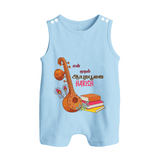 My First Ayudha Puja | Little Devotee Romper Suit - BABY BLUE - 0 - 5 Months Old (Chest 18")