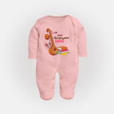 My First Ayudha Puja | Little Devotee Sleep Suit - BABY PINK - New Born (Chest 7.5")