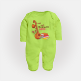 My First Ayudha Puja | Little Devotee Sleep Suit - LIME GREEN - New Born (Chest 7.5")