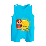 My First Ayudha Puja | Our Little Tradition Romper Suit - SKY BLUE - 0 - 5 Months Old (Chest 18")