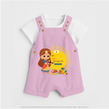 My First Ayudha Puja | Our Little Tradition Dungaree Set - BABY PINK - 0 - 5 Months Old (Chest 18")