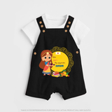 My First Ayudha Puja | Our Little Tradition Dungaree Set - BLACK - 0 - 5 Months Old (Chest 18")
