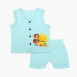 My First Ayudha Puja | Our Little Tradition Jabla Set - BABY BLUE - 0 - 3 Months Old (Chest 9.8")