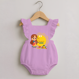 My First Ayudha Puja | Our Little Tradition Romper Frock - BABY PINK - 0 - 3 Months Old (Chest 19")