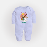My First Ayudha Puja | Precious Moments Sleep Suit - BABY BLUE - New Born (Chest 7.5")