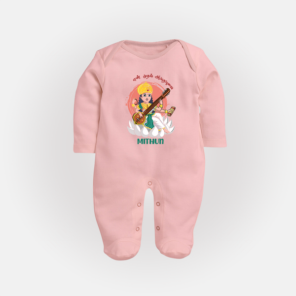 My First Ayudha Puja | Precious Moments Sleep Suit - BABY PINK - New Born (Chest 7.5")