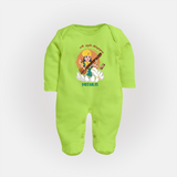 My First Ayudha Puja | Precious Moments Sleep Suit - LIME GREEN - New Born (Chest 7.5")