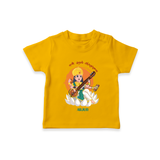 My First Ayudha pooja Customized Ayudha Pooja Tamil Themed T-Shirt For Kids - CHROME YELLOW - 0-5 Months Old (Chest 17")