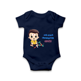 My First Ayudha Puja | Blessed First Romper - NAVY BLUE - New Born (Chest 14")