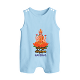 My First Ayudha Puja | Family Blessings Romper Suit - BABY BLUE - 0 - 5 Months Old (Chest 18")