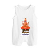 My First Ayudha Puja | Family Blessings Romper Suit - WHITE - 0 - 5 Months Old (Chest 18")