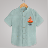 Honoring the Spirit of Work and Worship - Customized Ayudha Pooja Tamil Themed Shirt For Kids - ARCTIC BLUE - 0 - 6 Months Old (Chest 23")